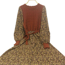 Load image into Gallery viewer, Corduroy Floral Women Dress