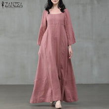 Load image into Gallery viewer, Square Color Cotton Maxi Dress