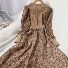 Load image into Gallery viewer, Corduroy Floral Women Dress