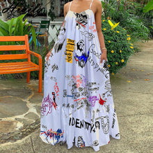 Load image into Gallery viewer, Summer Printed Spaghetti Strap Maxi Dress