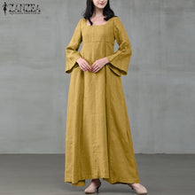 Load image into Gallery viewer, Square Color Cotton Maxi Dress