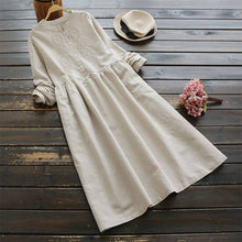 Load image into Gallery viewer, Autumn Embroidery Long Shirt Dress