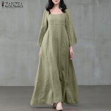 Load image into Gallery viewer, Square Color Cotton Maxi Dress