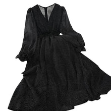 Load image into Gallery viewer, Puff Sleeve Chiffon Maxi Dress