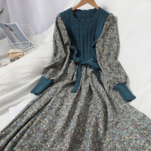 Load image into Gallery viewer, Corduroy Floral Women Dress