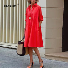 Load image into Gallery viewer, Elegant Pocket Streetwear Female Dress
