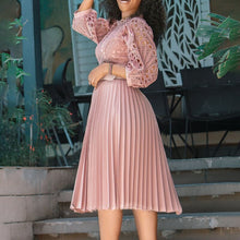 Load image into Gallery viewer, Elegant Lace Cutout Midi Dress