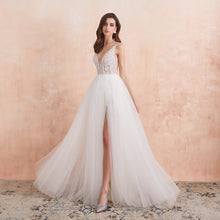 Load image into Gallery viewer, V Neck Crystal Wedding Dress

