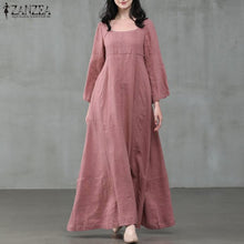 Load image into Gallery viewer, Square Color Cotton Maxi Dress
