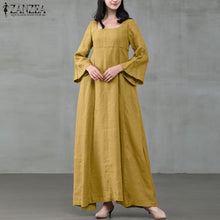 Load image into Gallery viewer, Square Color Cotton Maxi Dress
