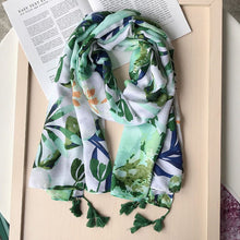 Load image into Gallery viewer, Green Floral Scarf
