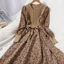 Load image into Gallery viewer, Corduroy Floral Women Dress
