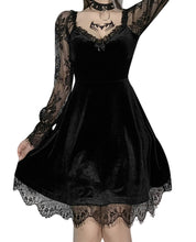 Load image into Gallery viewer, Grunge Gothic Black Mini Dress
